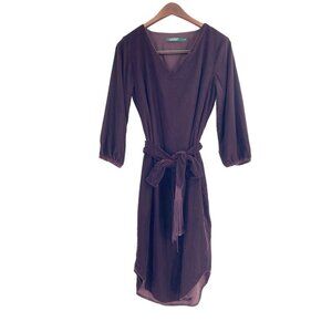 NWOT Lauren Ralph Lauren Purple Velvet Long Sleeve Belted Dress Womens Size 2